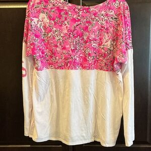 Lilly Pulitzer Pink Floral Long Sleeve Top